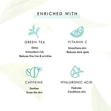 mCaffeine Green Tea Night Gel (50ml) with Vitamin C | Upto 72 Hrs Hydration and Reduces Fine Lines & Dark Spots| Night Cream with Calming Aroma for a Glowing Skin